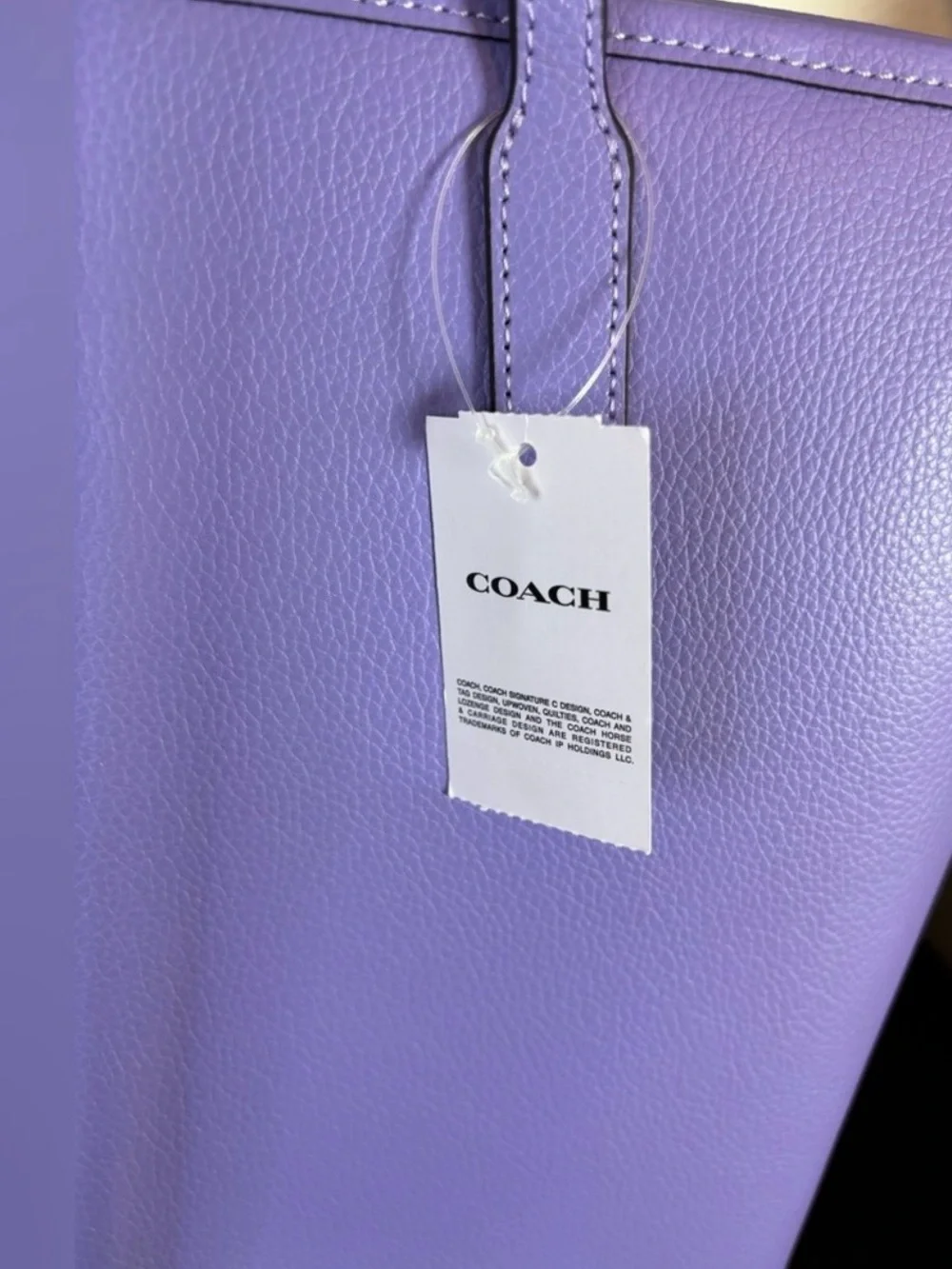 Coach Purple Lavender Pebbled Leather Tote